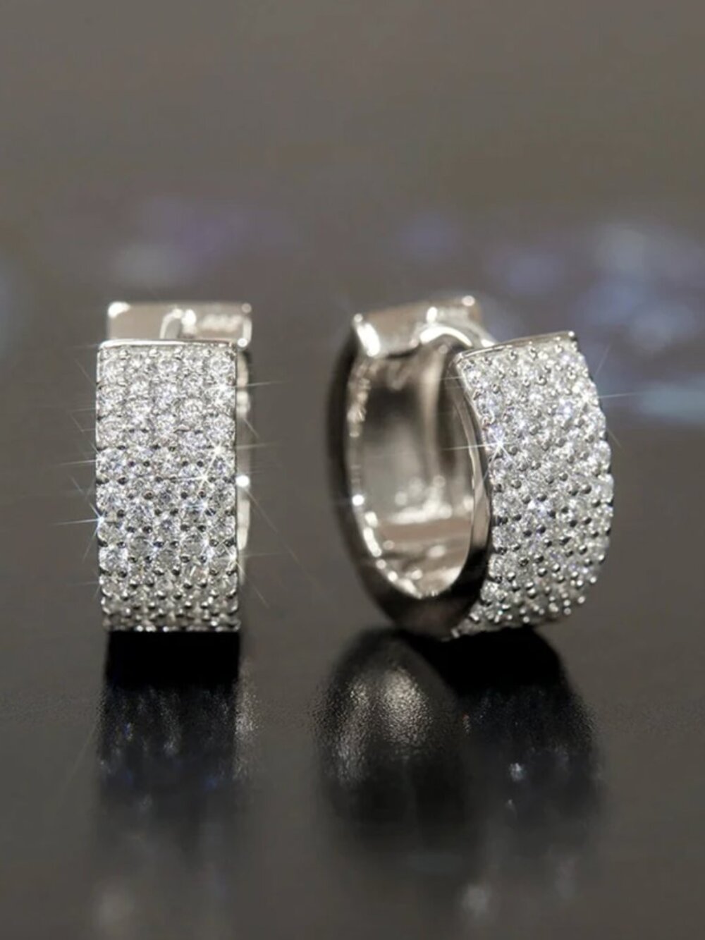 NEW 18K White Gold Large Hoop Earrings Gold Textured Hoops